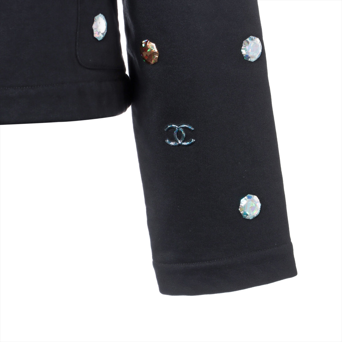 Chanel Coco Button P71 Cotton Cardigan 50  Black P71493K10289