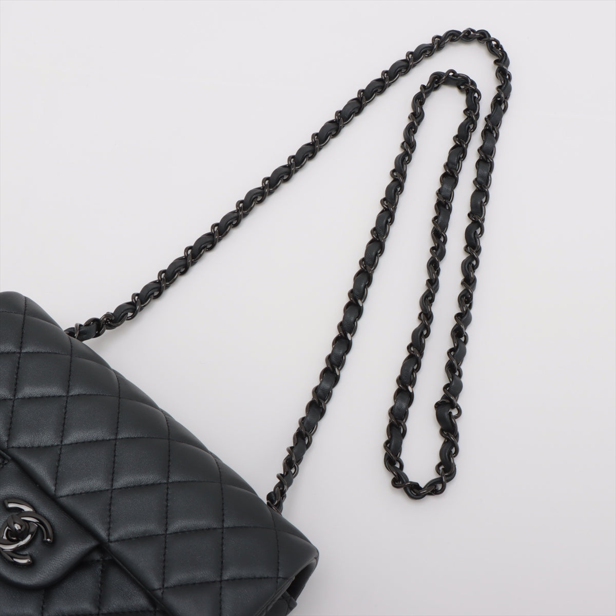 Chanel Mini Matrasse 20  Single Chain Single Chain Bag Grey Black G A69900