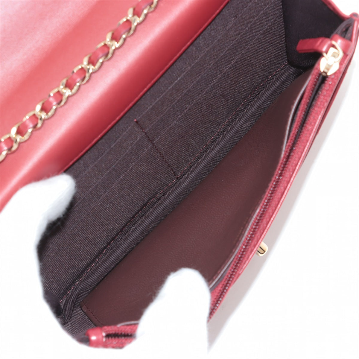 Chanel Matrasse in Chain Wallet Red G