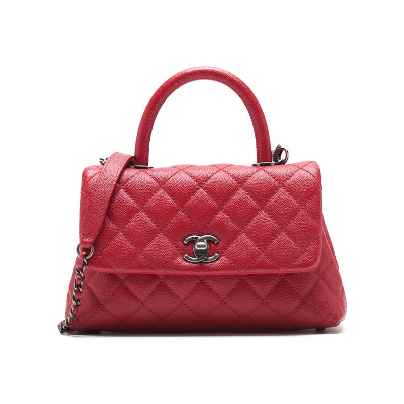 CHANEL Matrasse Coco Handle 2WAY Handbag Caviar S Red (Silver G ) Handbag  Shoulder Bag Ladies Handbag Hybrid 【 Delivery】 Netherlands Online