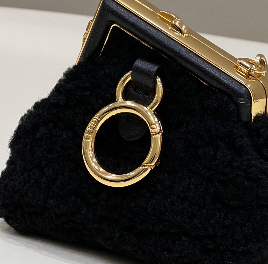 Fendi Fendirst Mini Black Mink Bag For Woman 11.5cm/4in