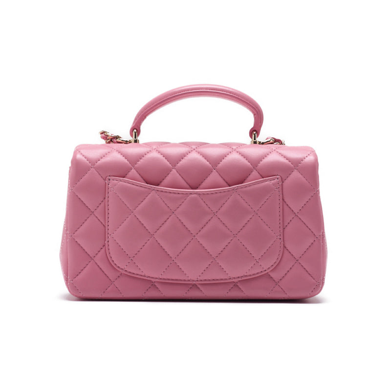 CHANEL Mini Matrasse Coco Handle 2WAY Handbag Pink