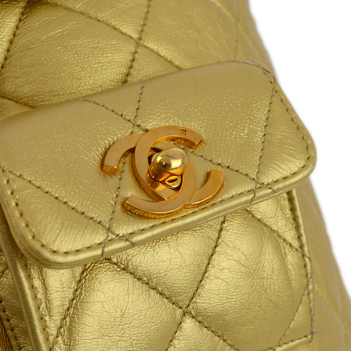 Chanel Gold Lambskin Duma Backpack Small