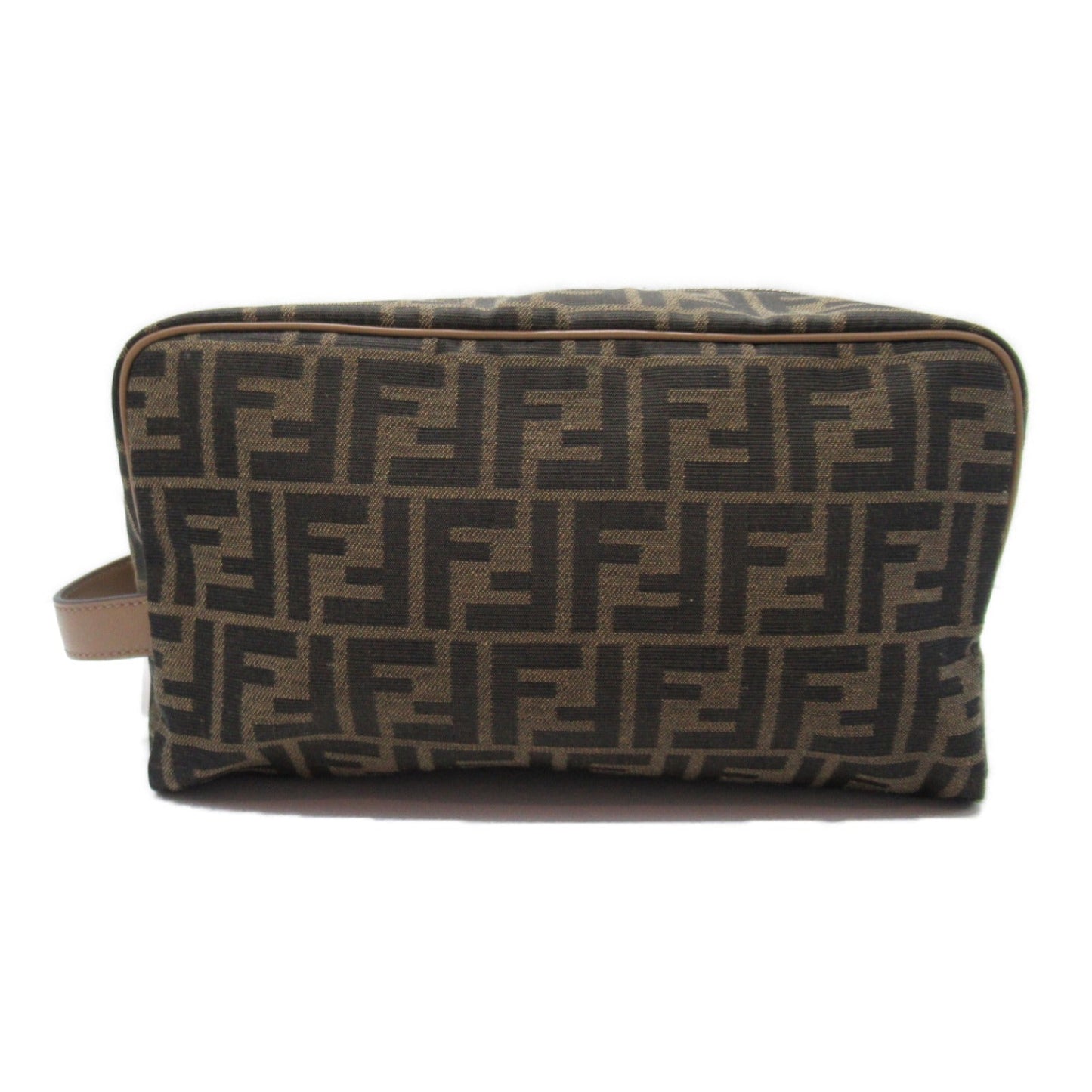 Fendi Fendi FF Jacquard Pouch Bag Fabric   Brown 7N0141ALWKF1HRM