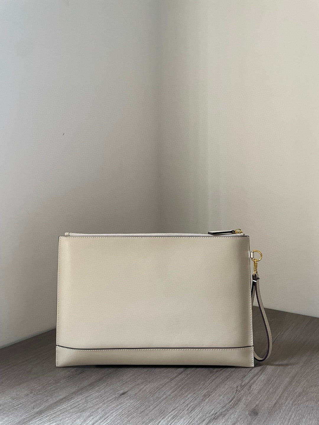 Fendi Flat Pouch White Large Pouch Bag