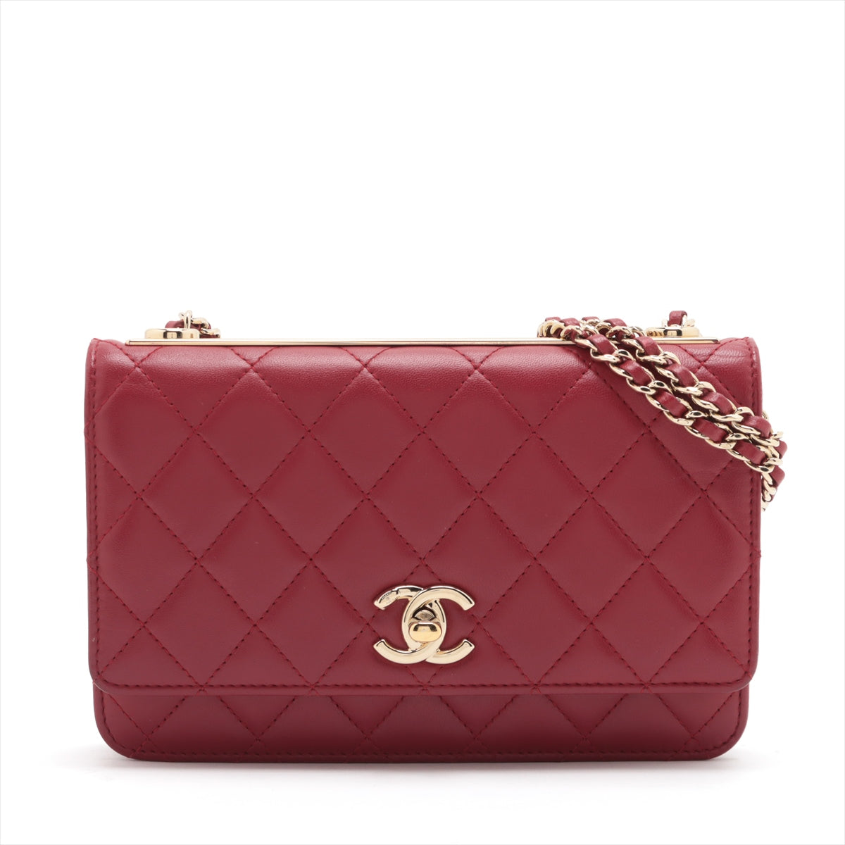 Chanel Matrasse in Chain Wallet Red G