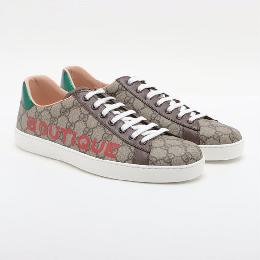 Gucci Ace Canvas Sneaker 10 Men Brown GG Supreme BOUTIQUE 623236 Box