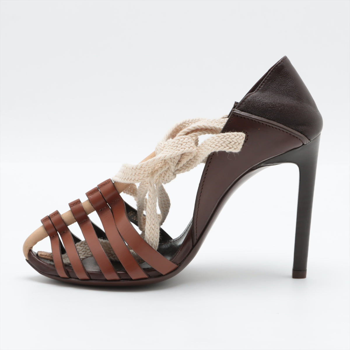 Saint Laurent Leather Sandal 35  Brown 503754