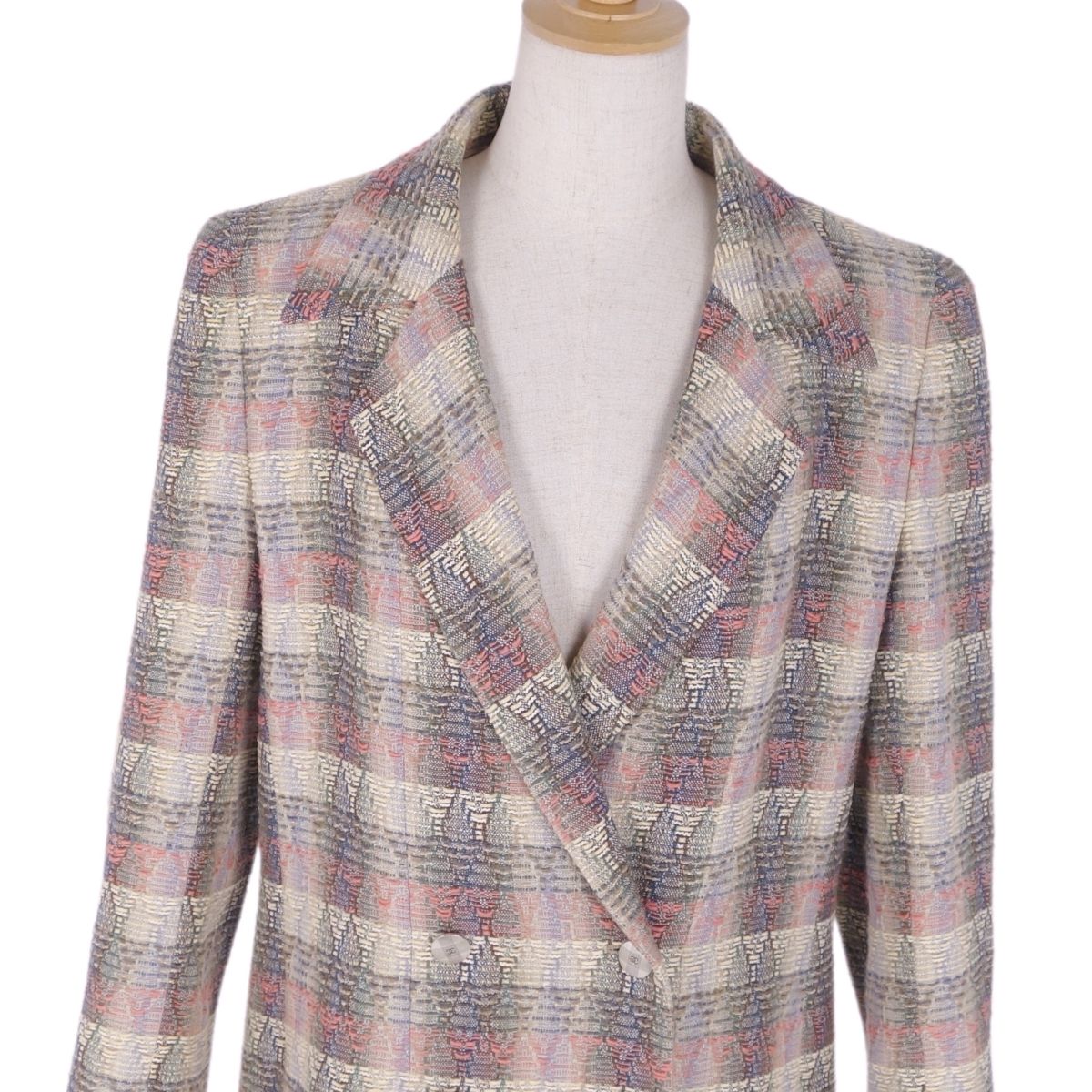 Vint Chanel 98P Jacket Double Brest Coco Tweed Out  38(M Equivalent) Multi-Color