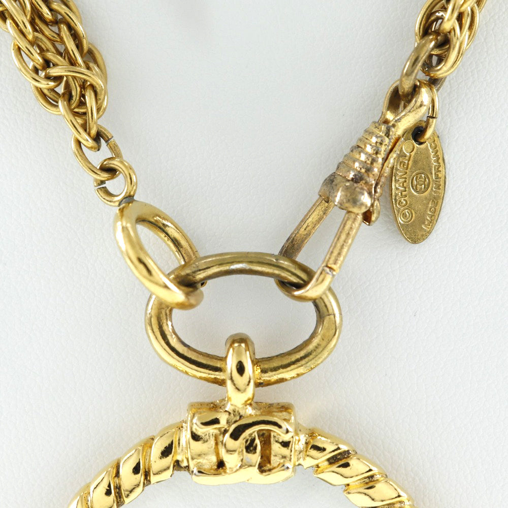 CHANEL Loupé Necklace Double Chain Vintage G  French made  106.5g Loupe  Secondary Loupé Collar