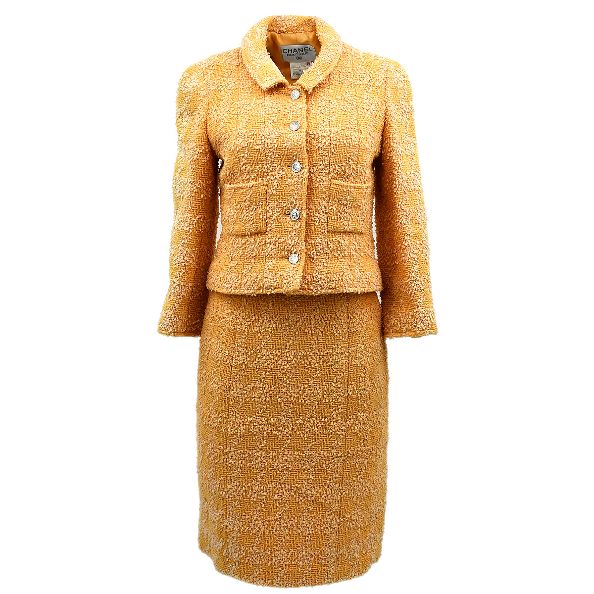 Chanel Setup Suit Jacket Skirt Orange 96P #38