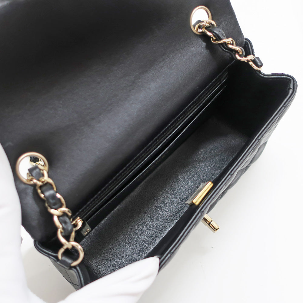 CHANEL Mini Flap Bag 20  Black G  GD Chain Shoulderbag Coco Black