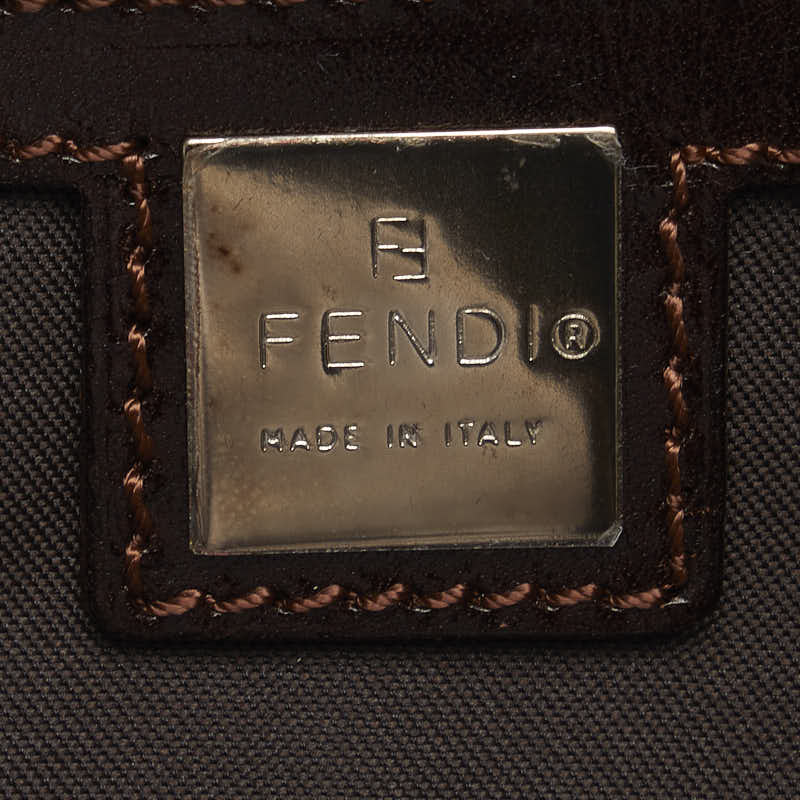 Fendi Zuka Handbag 16560 Brown Canvas Leather Ladies Fendi