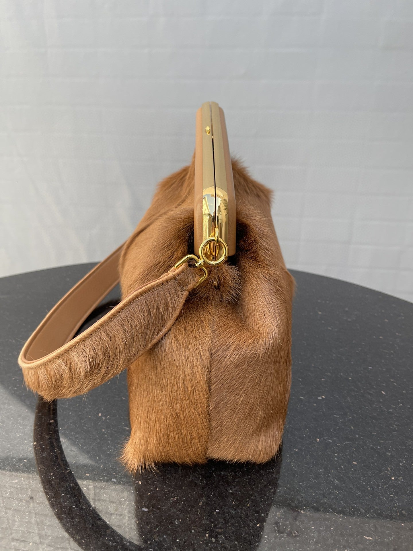 Fendi Fendirst Medium Brown Fox Fur Bag For Woman 32.5cm/13in