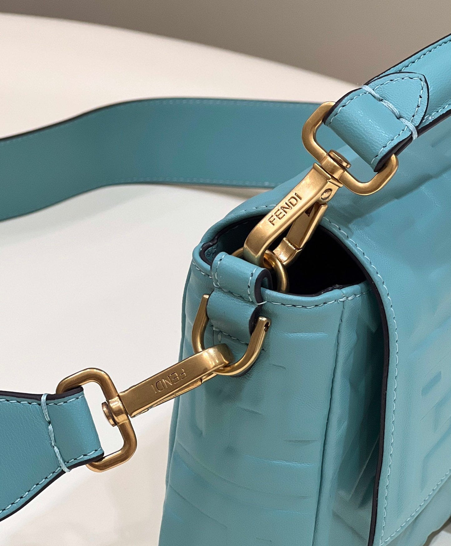 Fendi Baguette Teal Crossbody Bags