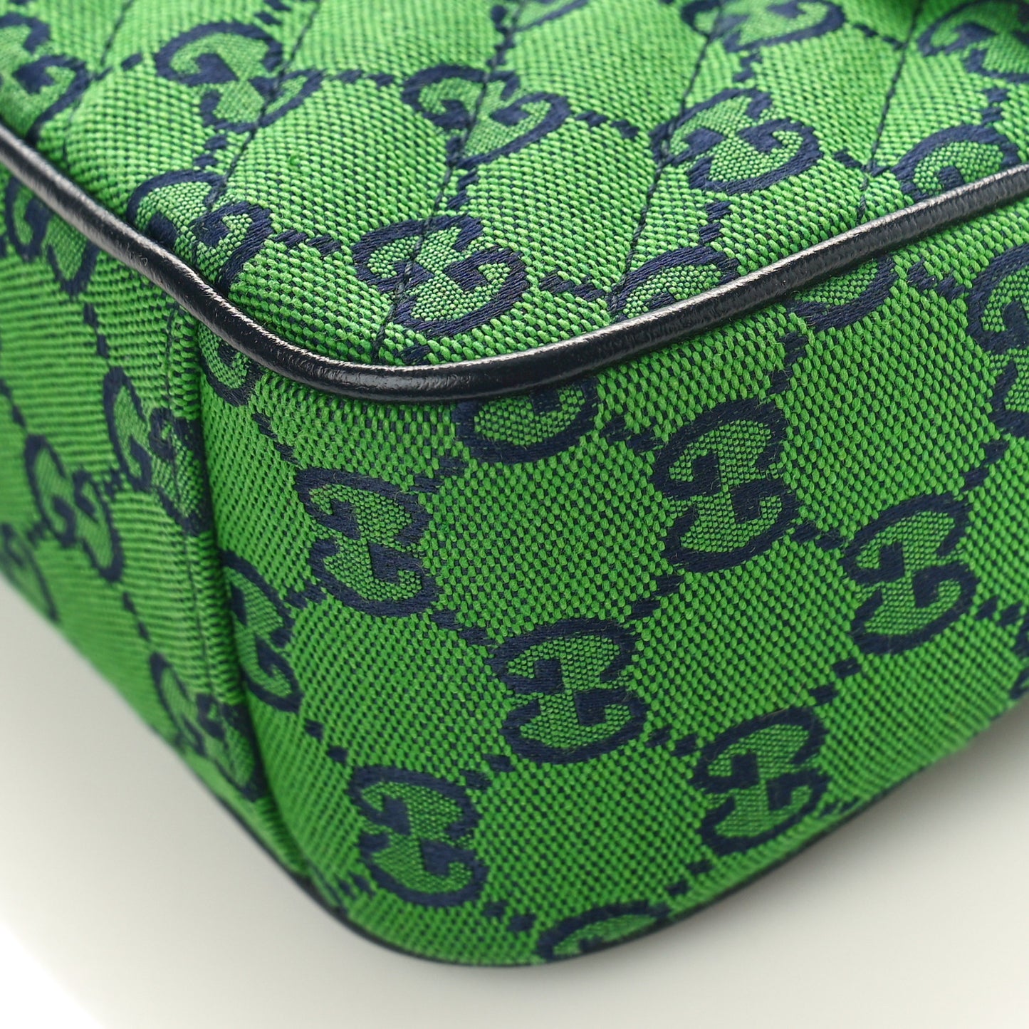 Gucci  Monogram Multicolor Matelasse Diagonal Small GG Marmont Shoulder Bag Green Blue