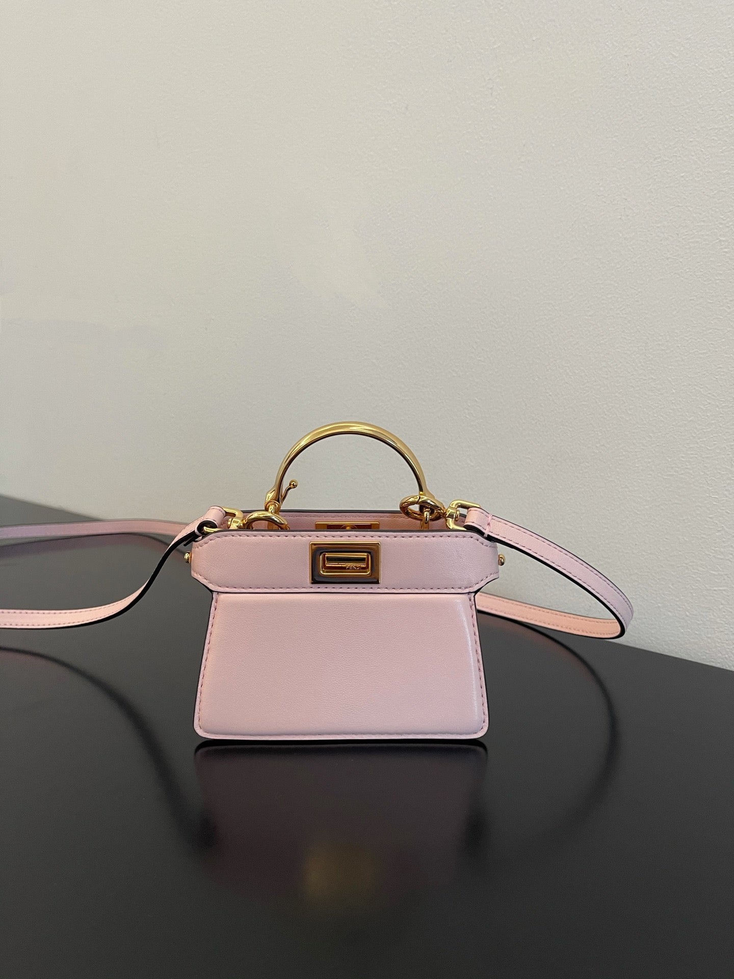 Fendi Peekaboo ISeeU Petite Light Pink Micro Bag For Woman 11cm/4.5in