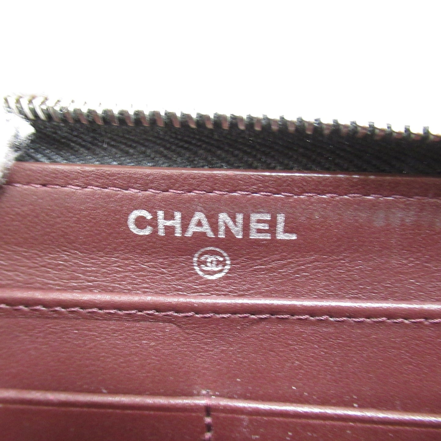 CHANEL Round Long Wallet Round Long Wallet Caviar S  Black Ladies