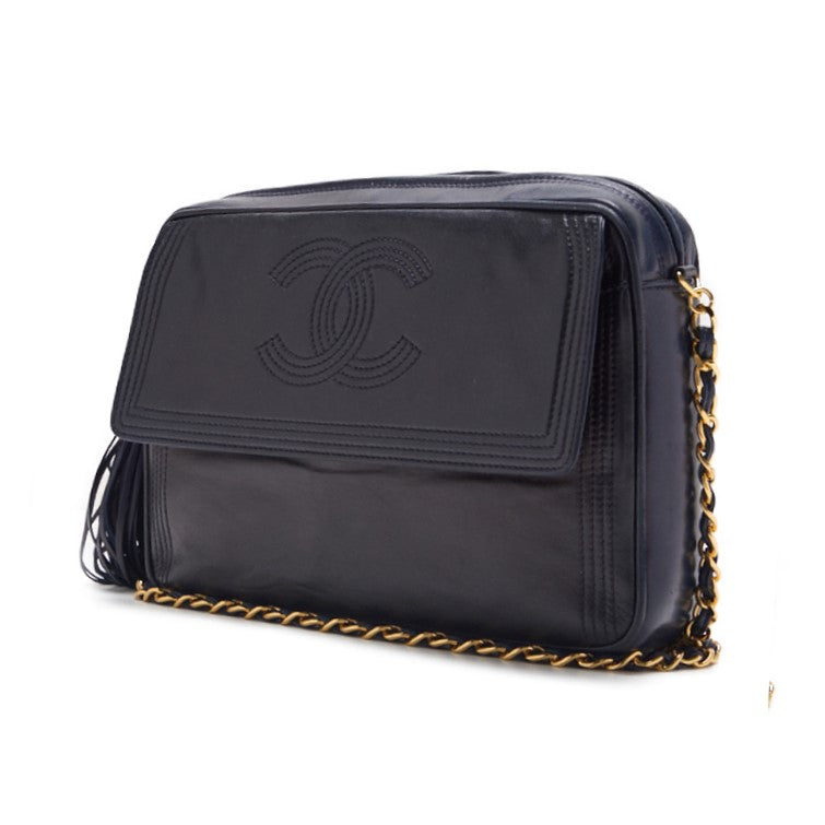 Chanel Coco Chain Shoulder  Fringes  Navy (Gen Gold ) Shoulder Bag   Ship Free Shipping] Navy s Online