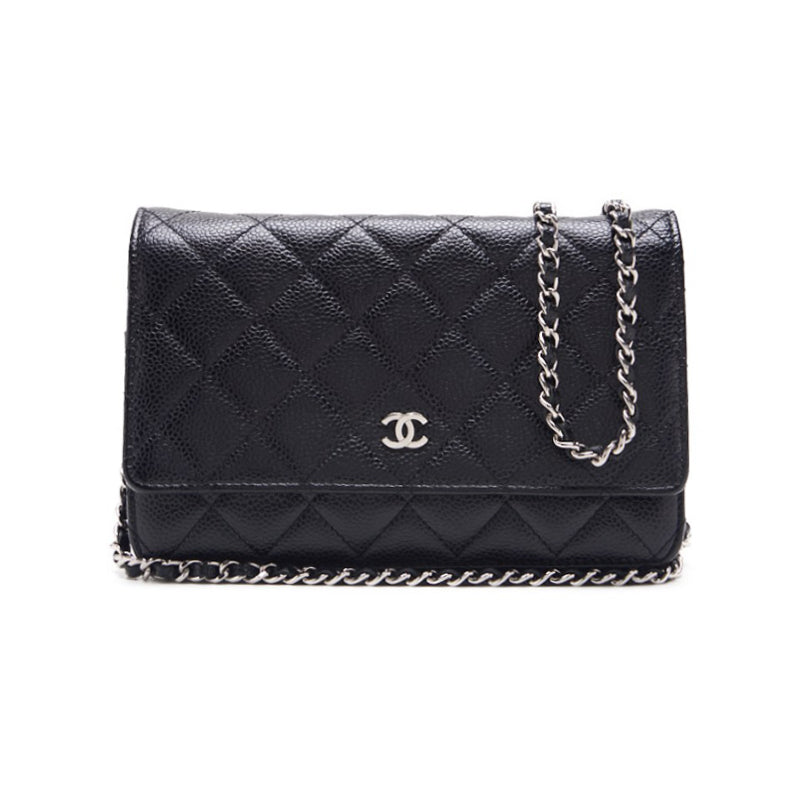 Chanel Matrasse Chain Wallet Caviar S Black (Silver G )  Wallet