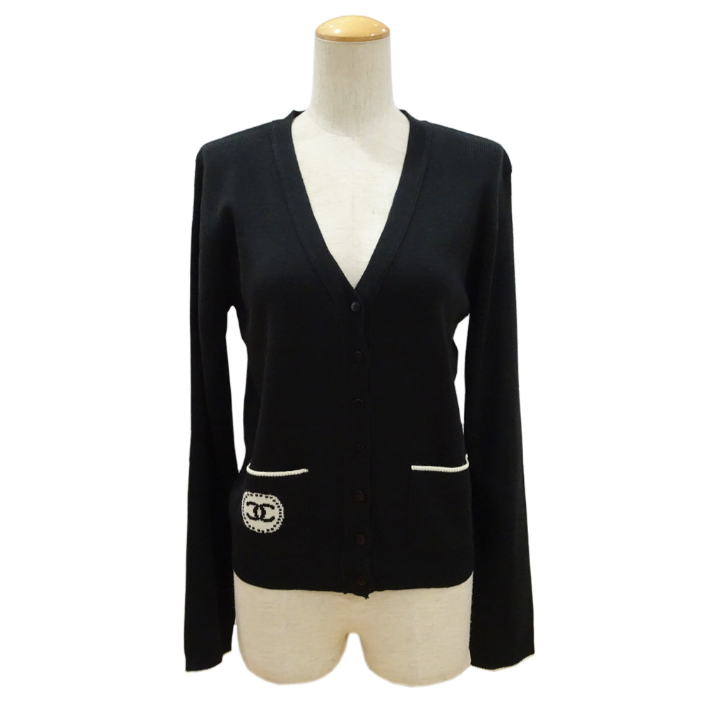 CHANEL CARDIGAN VNEC Staff Uniform U02425K02147 94305 Black 36 S Size Wool Acrylic  Tops Clothes Beauty