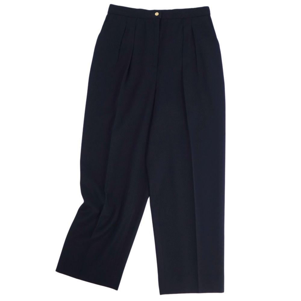 Vint Chanel Chanel Pants  Clover Button Wool Bottoms  M Equivalent Navysic Navy