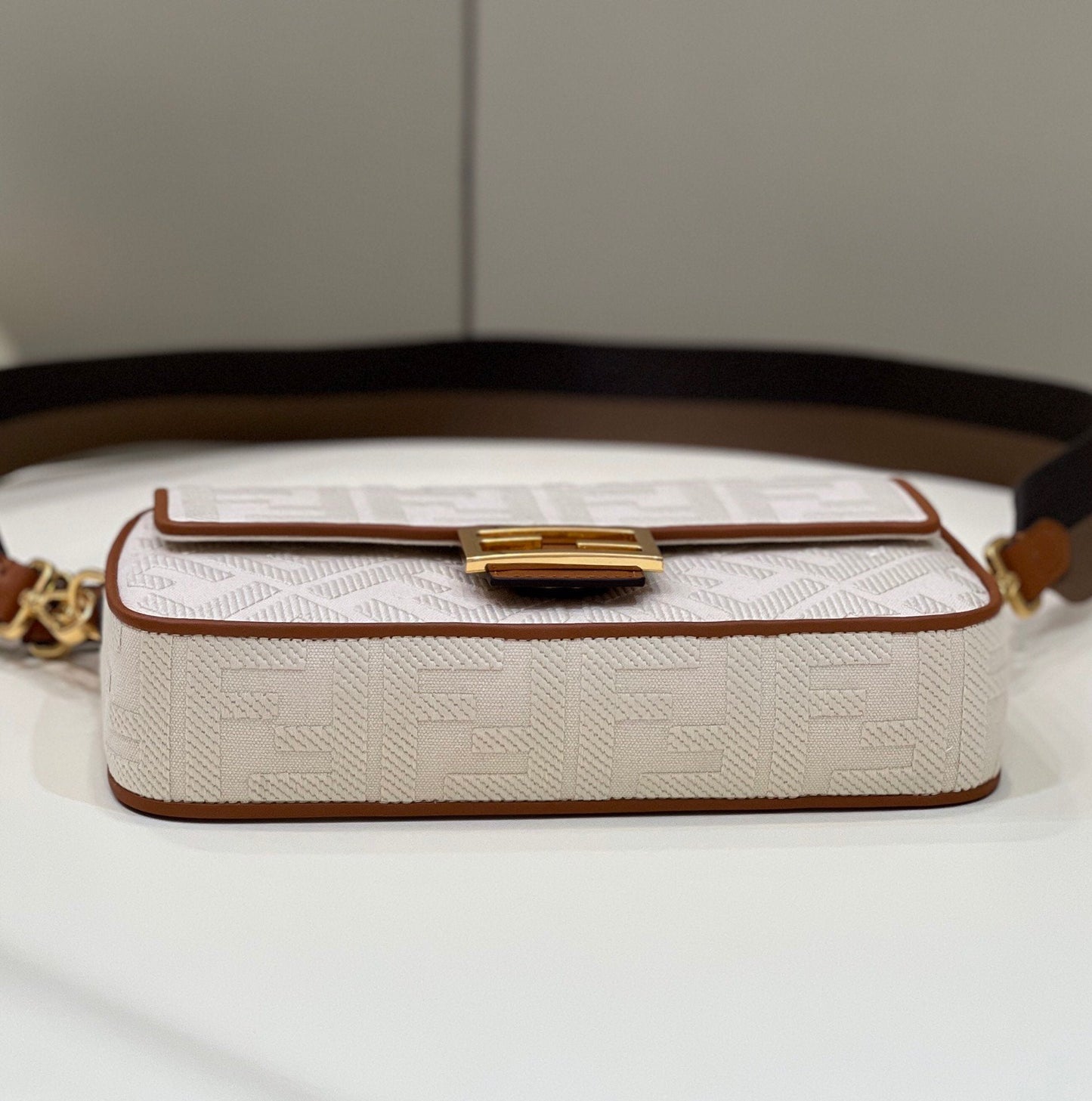 Fendi Baguette White Crossbody Bag