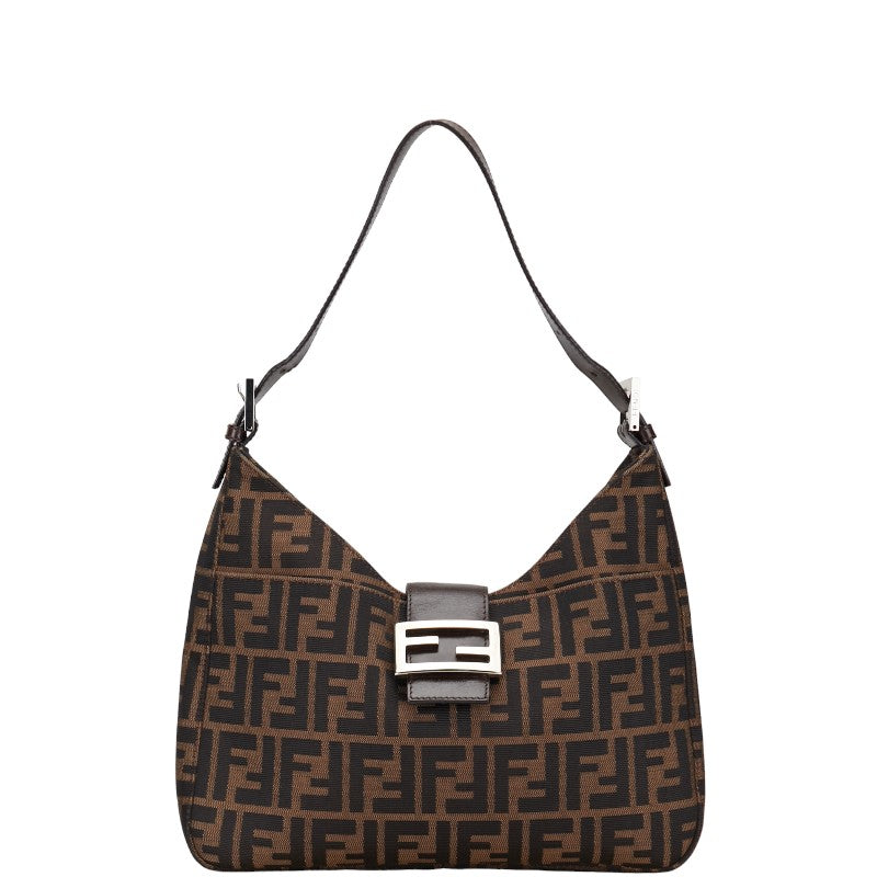 FY ZUCKA MANMABACKET ON SHOULDER BAG 26569 Brown canvas leather ladies FENDI