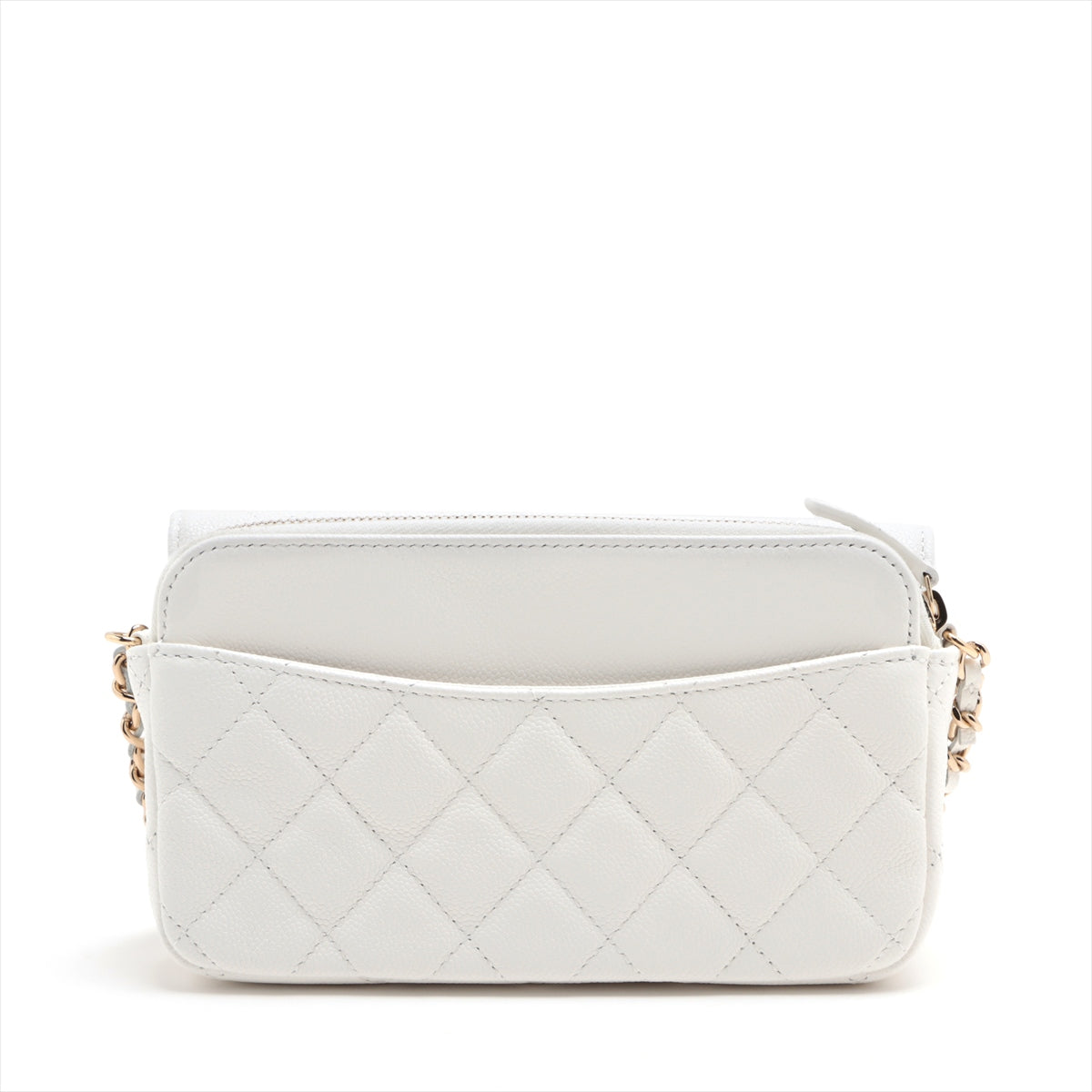 Chanel Matrasse Caviar S Chain Wallet Wallet White G  Random AP2096