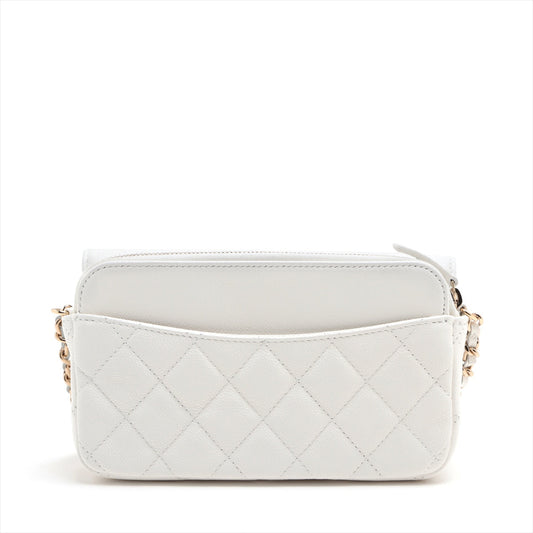 Chanel Matrasse Caviar S Chain Wallet Wallet White G  Random AP2096