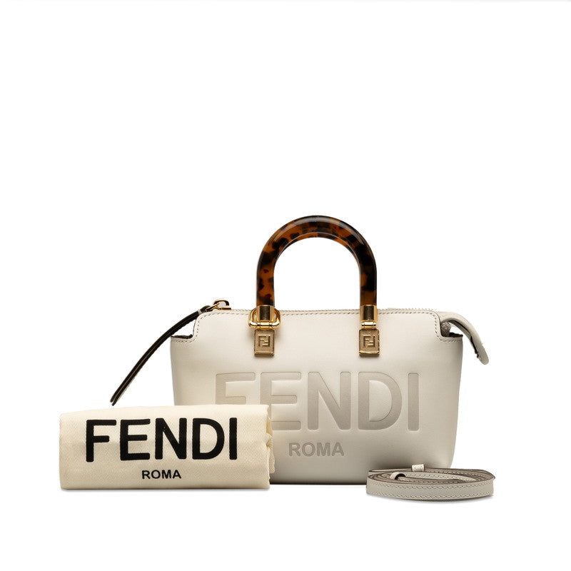 Fendi Byzaw Mini Handbag Shoulder Bag 2WAY 8BS067 White Leather  Fendi