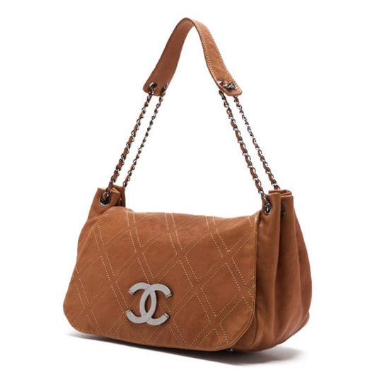 CHANEL CHANEL Wild Stitch Coco Chain Sder Car Friseur Beige (Silver ) Shoulder Bag Mini Shellder Bag  Shellder Bag Hybrid   Ship] Dutch Shell Online