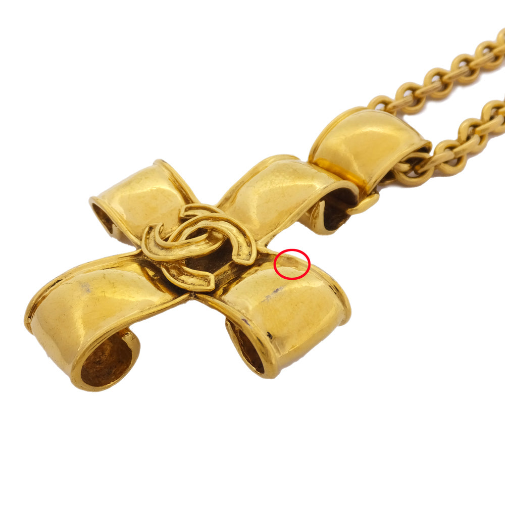 【Chanel】Chanel necklace g cross CC Coco 94P accessories long pendant fashion ladies small necklace square quality weda