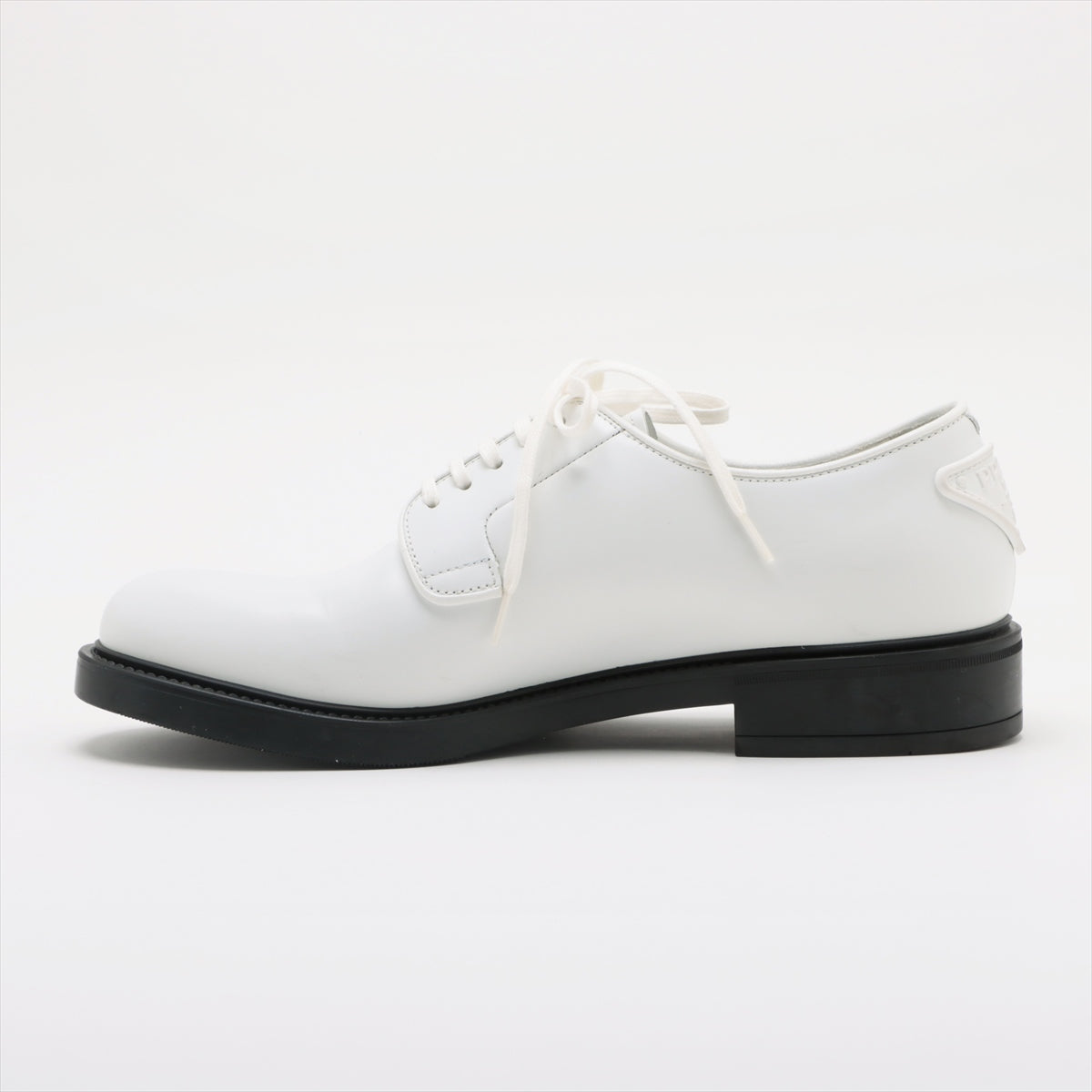 Prada 5 1/2  Leather Shoes White 2EG394 Logo