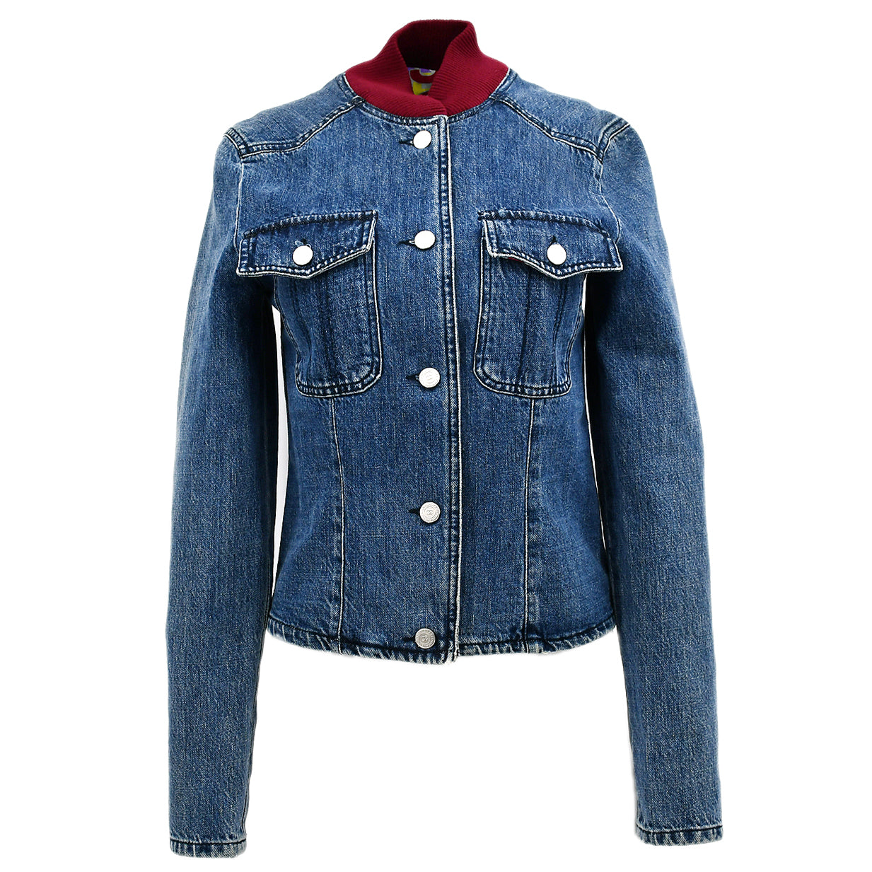 Chanel Single Breasted Denim Jacket Blue 00A #34