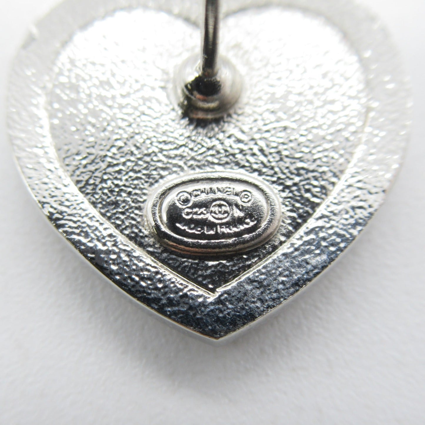 Chanel Peace Heart C23N Peace Jewelry GP (Gen Mecca) Rhinestone  Silver