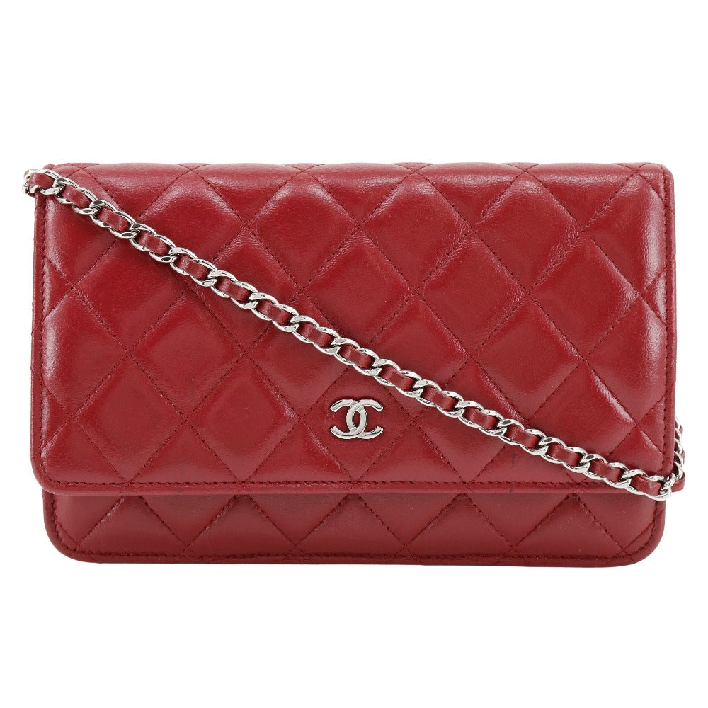 CHANEL Chain Wallet Matrasse A33814  2014 Italian Made Snap Button