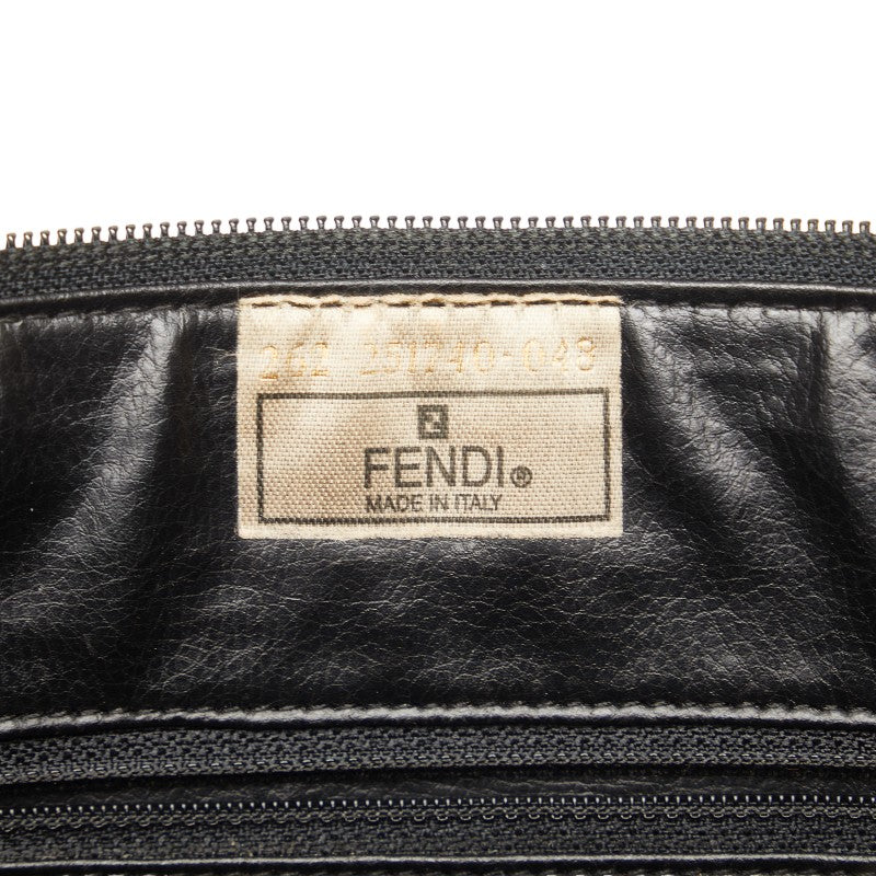 Fendi Pekan Pouch Second Bag Brown Black PVC Leather  Fendi