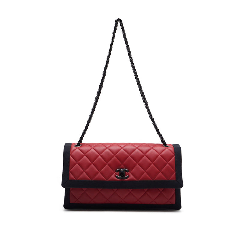 Chanel Matrasse Chain Shoulder   Nylon Red × Black (Black G) Shoulder Bag Mini Shoulder Bag  Bag Hybrid 【 Ship】 Himalan Bookstore Online