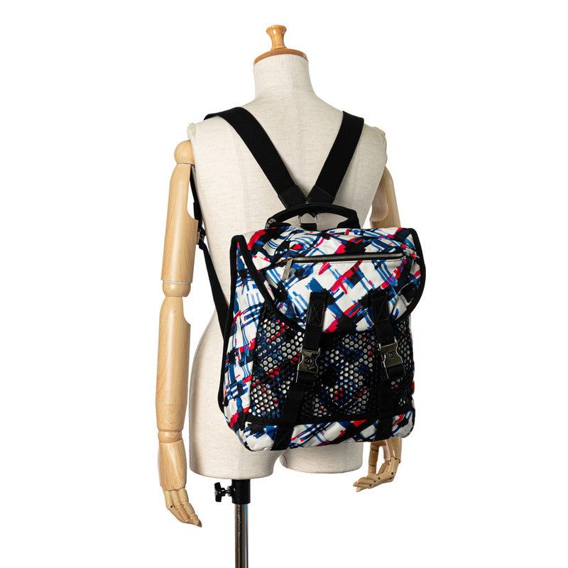 Chanel Coco Yale Rucksack White Multicolor Nylon Canvas  CHANEL