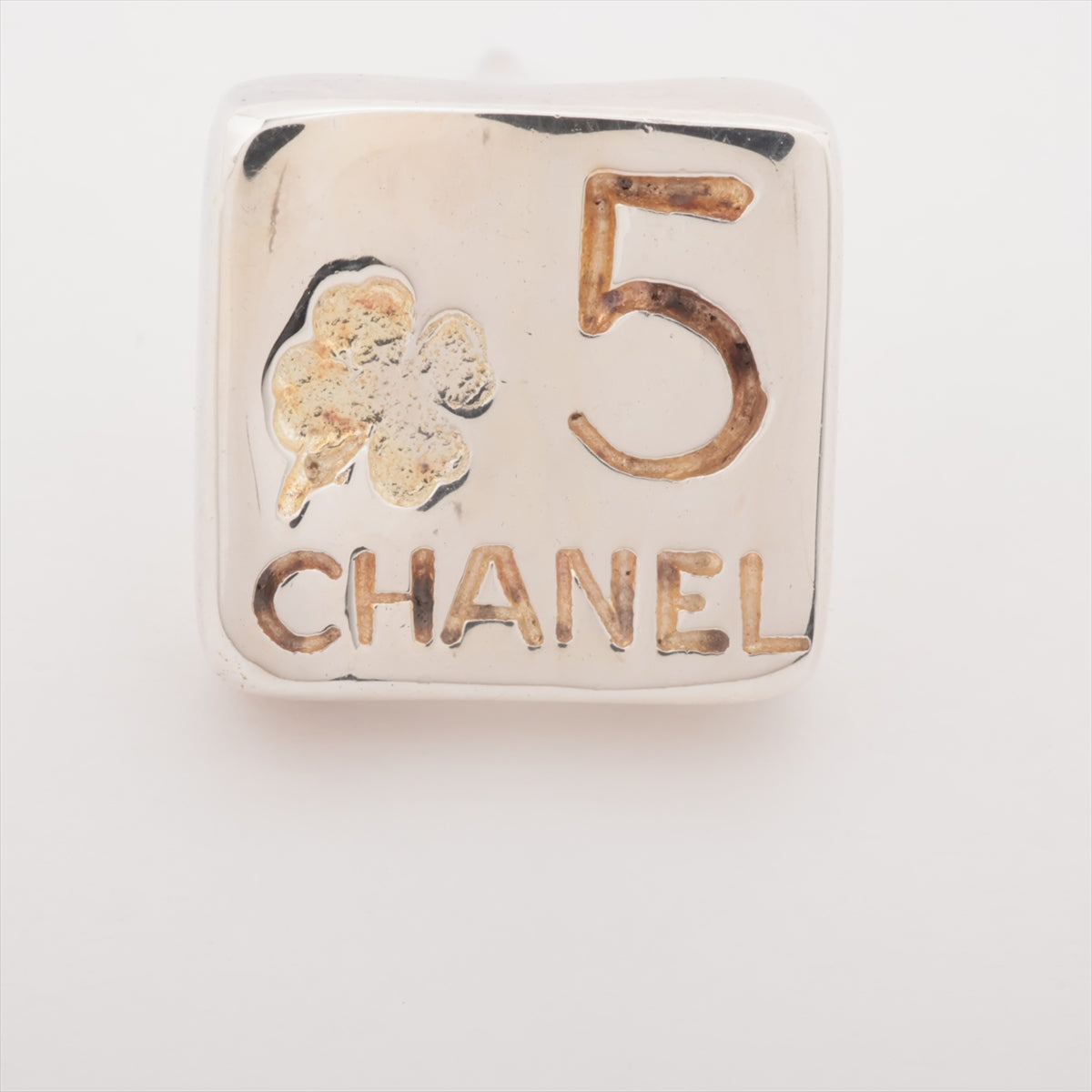 Chanel .5 Stud Earrings (for both ears) 925 8.6g Silver Clover