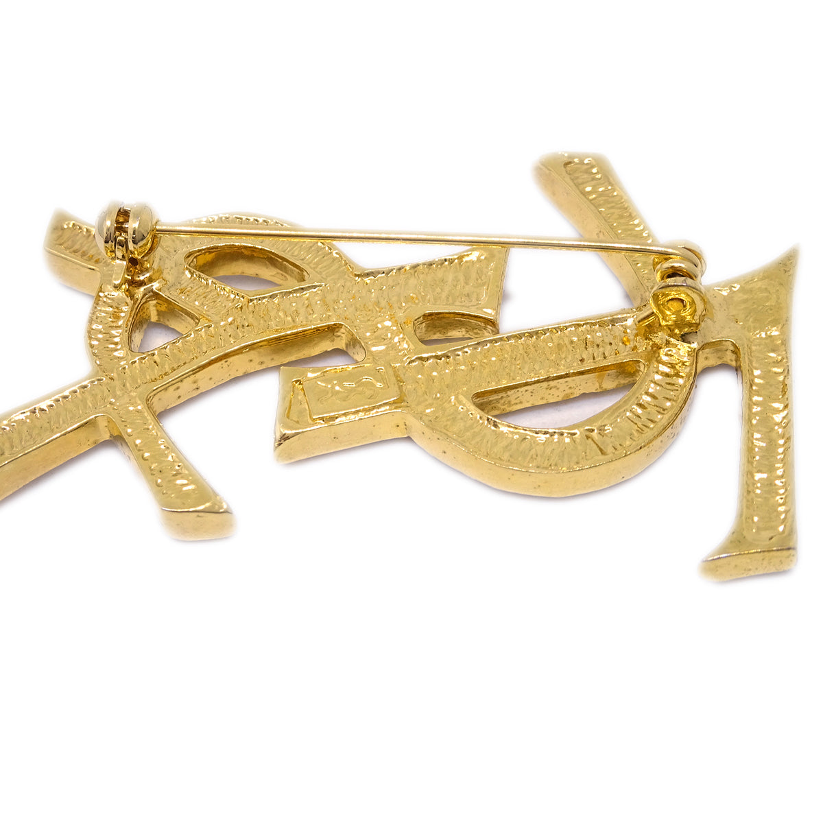 Yves Saint Laurent Brooch Pin Rhinestone Gold