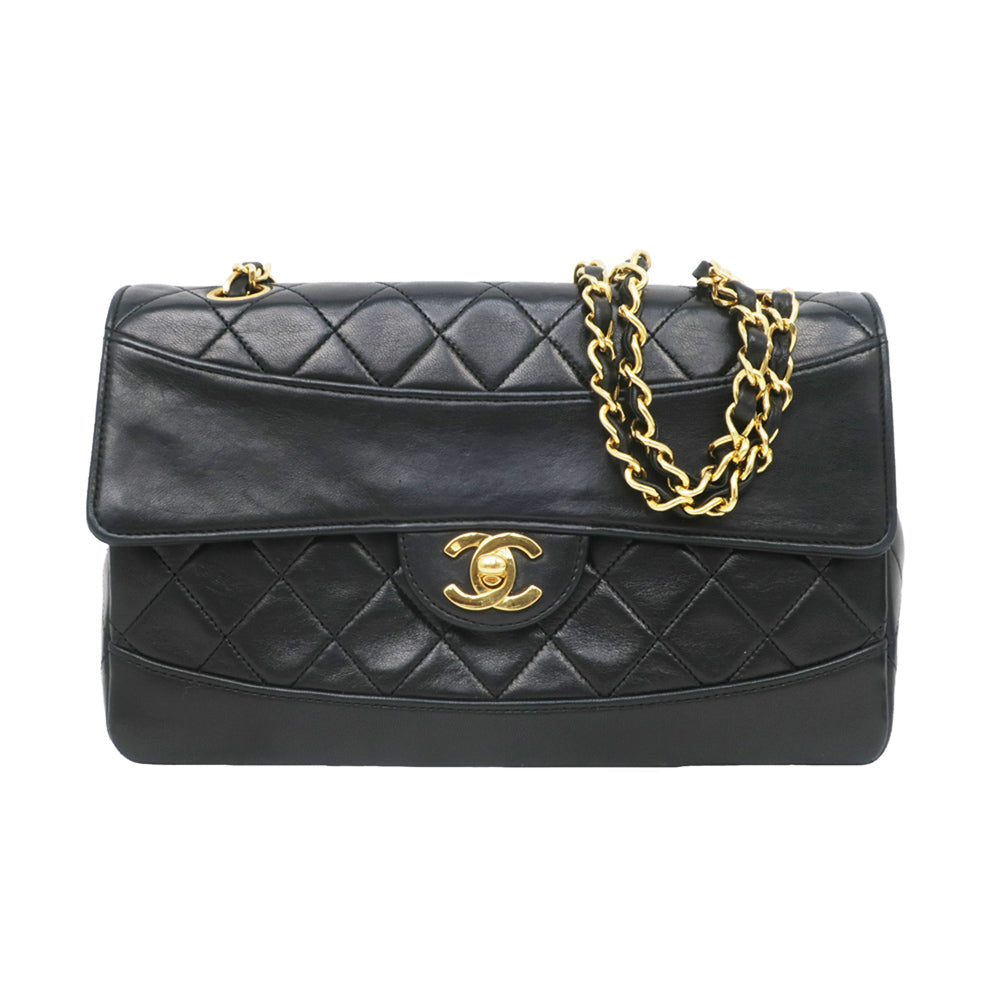 CHANEL Chanel Matrasse Diana W Chain Shoulder Bag  Removable Pochette  Black