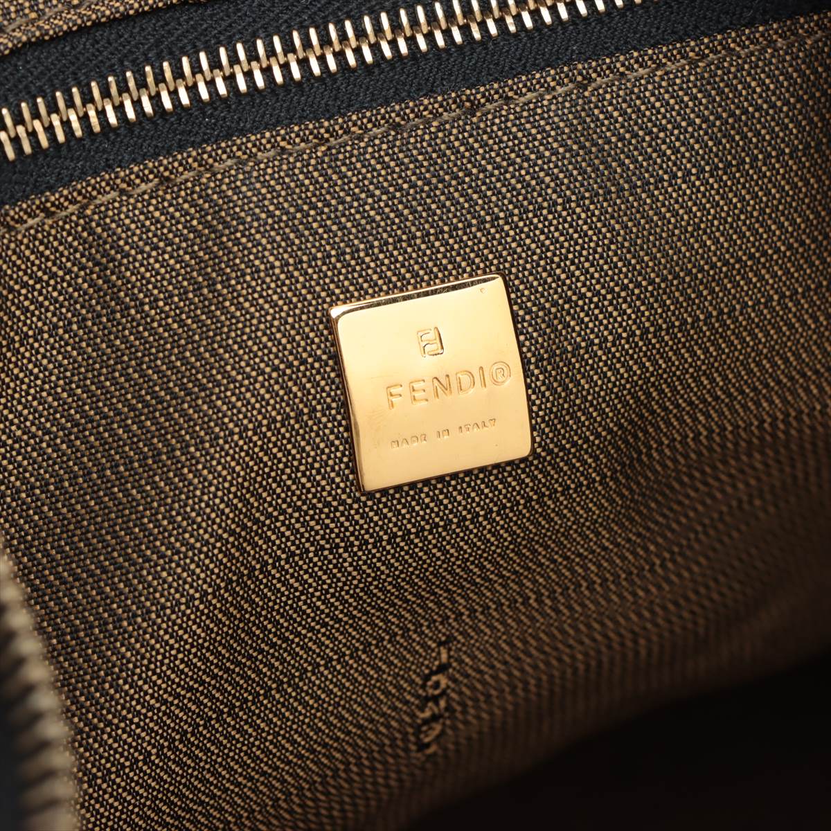 Fendi Zucca Canvas  Leather Vanity Bag Brown Fendy