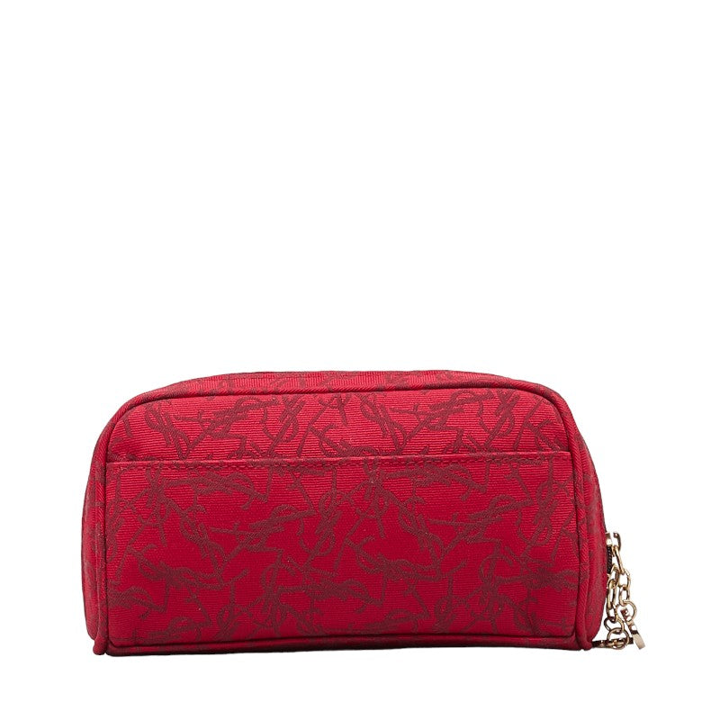 Saint Laurent Monogram Logo Pouch Red Canvas  Saint Laurent