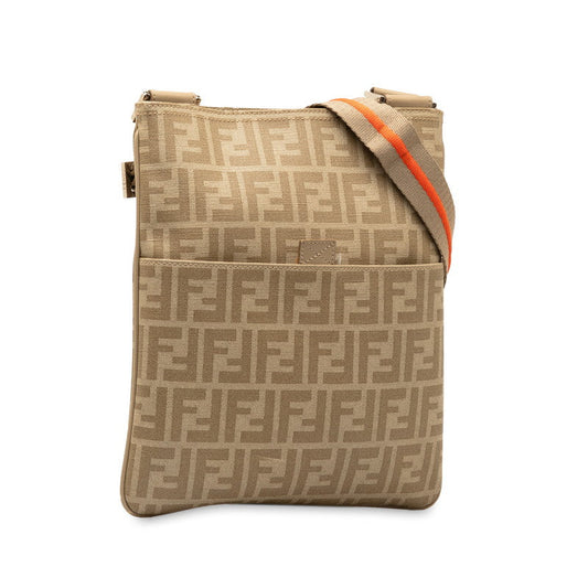 Fendi Zucca 7VA207 Beige Orange PVC Leather  FI