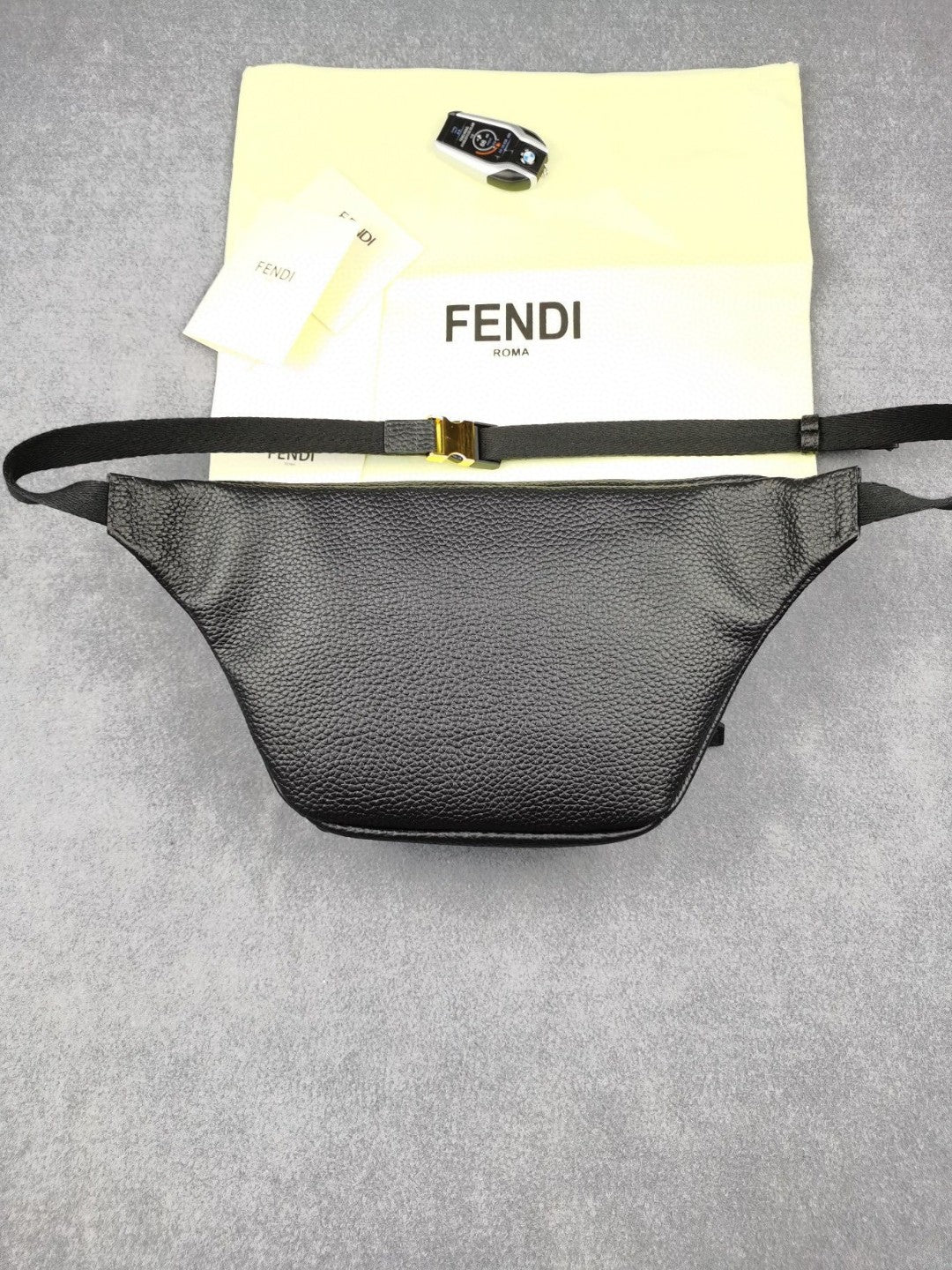 Fendi Little Monster Belt Bag Black For Men, Men&#8217;s Bag 7.9in/20cm FF