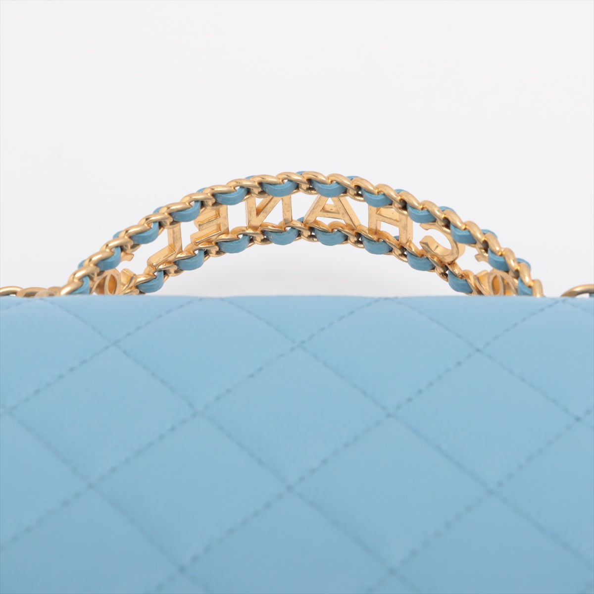 Chanel Matrasse Caviar S Chain Wallet Blue G  AP2804