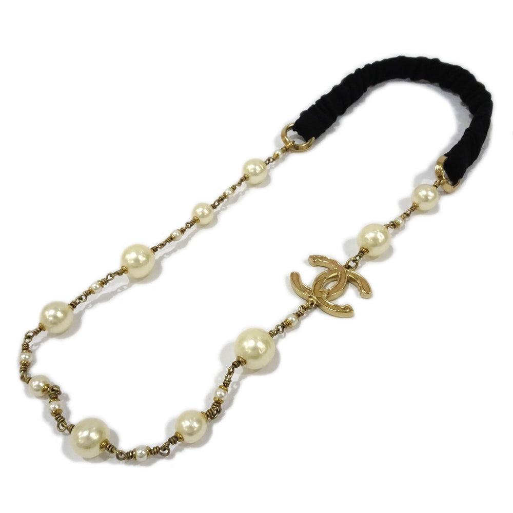 CHANEL Hair Band Coco  Pearl 10P Hair Accessories Small