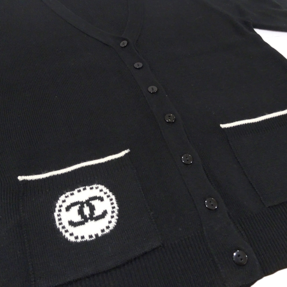 CHANEL CARDIGAN VNEC Staff Uniform U02425K02147 94305 Black 36 S Size Wool Acrylic  Tops Clothes Beauty